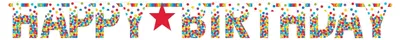 Partykette Happy Birthday Regenbogen, Papier, 3,35 m