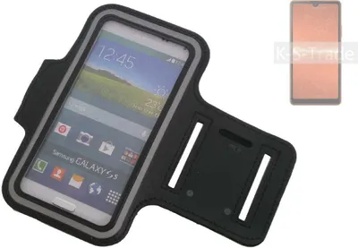 Produktbild von Kompatibel mit Sony Xperia Ace III Neopren Jogging Armband Sportarmband Oberarmband schwarz kompatibel mit Sony Xperia Ace III mit Reflektor Streifen.