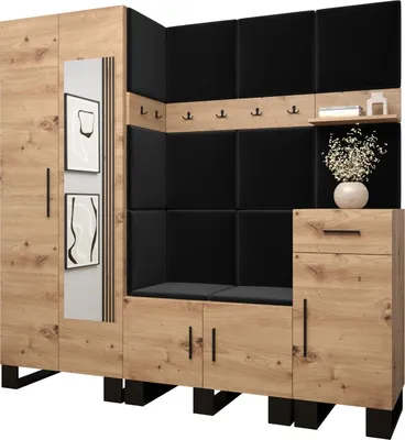 Produktbild von Garderobe ARTIN Set 13 mit gepolsterten Paneelen Industrial Design