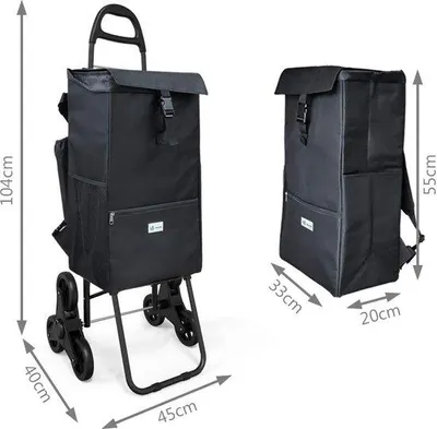 Produktbild von Famanu Einkaufstrolley mit Kühltasche und 6 Rädern - klappbar