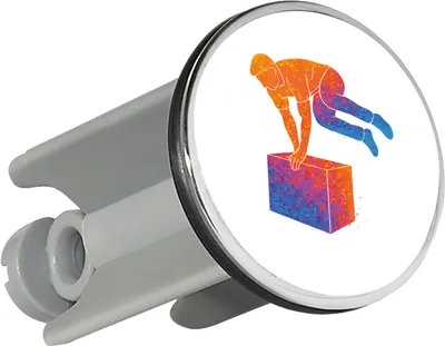 Produktbild von Huuraa Waschbeckenstöpsel Parkour Freerunning bunte Silhouette 4cm höhenverstellbar Abflussstopfen Geschenkidee