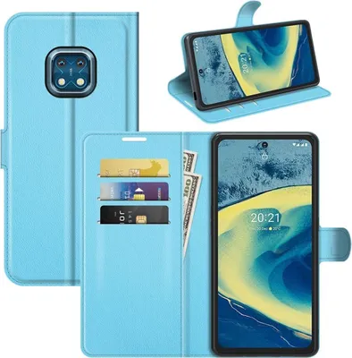 Produktbild von König Design Hülle kompatibel mit Nokia XR20 Kunstleder Handyhülle - Handy Case Blau