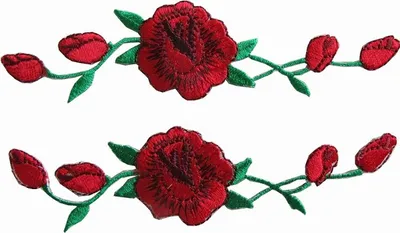 Produktbild von Flicken Patches, Woohome 2 Stück Floral Rose Aufbügeln Flower Aufnäher Patches zum Basteln, Nähen, Bekleidung, Andere Stoffe