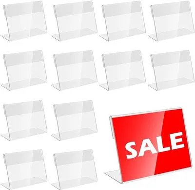Zdjęcie produktu dla Przezroczyste akrylowe szufladki na etykiety – tabliczki na stół – 30 sztuk – 8 x 5,2 cm