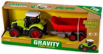 Zdjęcie produktu dla Zielony Traktor Z Przyczepą Maszyna Rolnicza