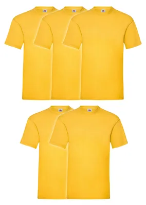 Produktbild von 5er Pack Fruit of the Loom Valueweight T-Shirt + GRATIS MyShirt Stoffbeutel Farbe: sonnenblumengelb Größe: XL