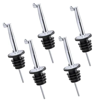 Produktbild von LAYBA Flaschenausgießer Edelstahl Silber mit Kappe, 5er-Set