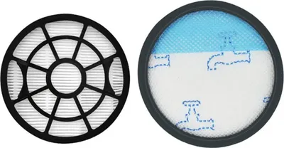 Two vacuum cleaner filters are shown side-by-side against a white background.