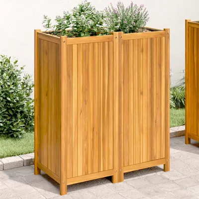 Obrázek produktu pro Zahradní truhlík s vložkou masivní akáciové dřevo 80 x 42 x 100 cm