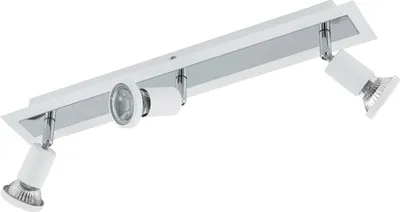 Produktbild von EGLO LED Deckenlampe Sarria, 3 flammige Deckenleuchte, Deckenspot aus Metall, Wohnzimmerlampe in Weiß, Chrom, Spots inkl. GU10 Leuchtmittel, warmweiß