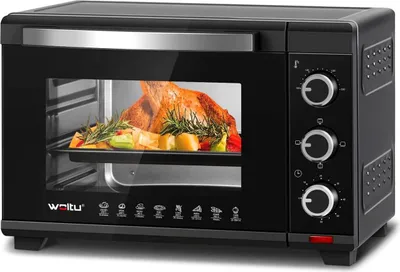 Produktbild von WOLTU Mini Backofen 28 L,1600 W, 100-230 °C,  0-60 Min, 3 Heizmodi, Schwarz