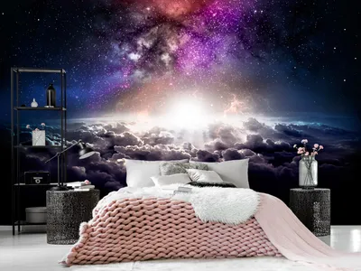 Produktbild von Vlies Fototapete Galaxy 400x280 cm Tapeten Wandtapete XXL Kosmos Himmel Stern Wolke violett i-A-10009-a-a