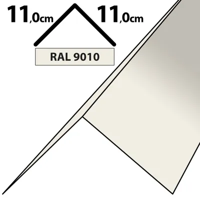 Produktbild von 1m Winkelblech Kantblech Kante Blechwinkel pulverbeschichtetes 0,5mm Zuschnitt 22cm RAL-9010 Weiß