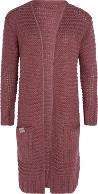 Produktbild von Knit Factory Alex lange Strickjacke - Stone Red - 40/42