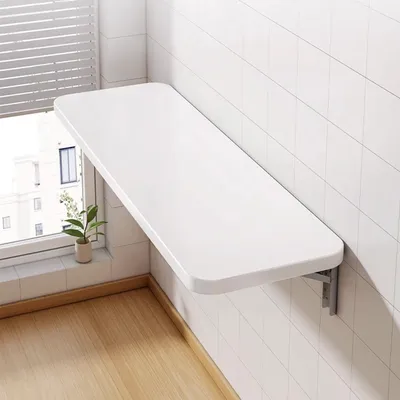 Image de Table murale Table de cuisine pliante Bureau Table de salle à manger pliante 80x50cm Blanc
