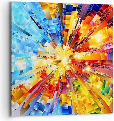 Produktbild von Bild auf Leinwand - Leinwandbild - Abstraktion modern - 70x70cm - Wand Bild - Wanddeko - Wandbilder - Leinwanddruck - Bilder - Kunstdruck - Wanddekoration - Leinwand bilder - Wandkunst - AC70x70-3982