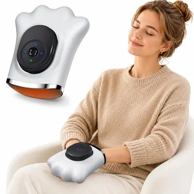 Produktbild von Handmassagegerät Luftdruck & Wärme, 8 Kammern Handmassagegeräte, 6 Programme, 3 Intensitäten, 2000mAh, Timer – Akupressur & Entspannung