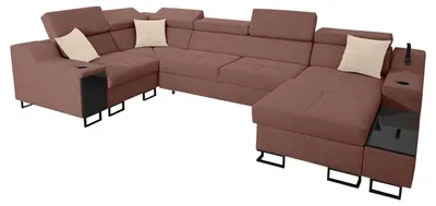 Produktbild von MIRJAN24 Ecksofa Alicante IV Mini, Schlaffunktion und Bettkasten, Lampe mit USB-Anschluss, L-Form Polsterecke (Uttario Velvet 2955 + Uttario Velvet 2978, Seite: Rechts)