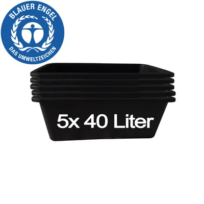 Produktbild von 5 Stk. 40 Liter Mörtelkasten Tuppe Mörtelwanne Zementkübel Maurerwanne Pflanzkasten