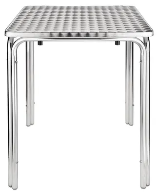 Bistro-Tisch 600 mm, Aluminiumrahmen, Edelstahlplatte, 72x60x60 cm