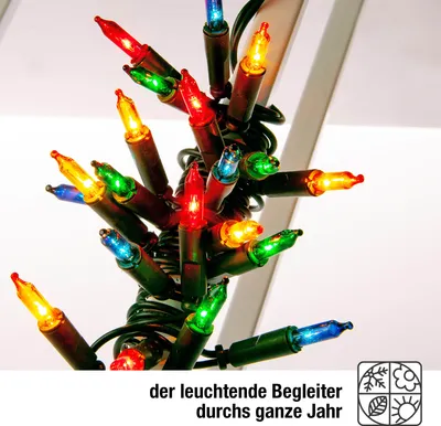 Immagine prodotto di Fiaccole per interni 50 luci colorate, illuminate 7,35 m, cavo verde, spina