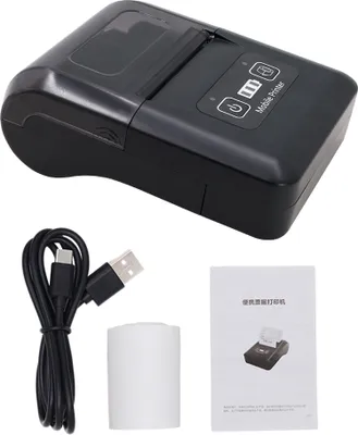 Produktbild von BISOFICE Prenosná mini 58 mm termálna tlačiareň 2 palcová bezdrôtová BT + USB tlačiareň účteniek s 57 mm tlačovým papierom kompatibilným s iOS Android Windows pre reštaurácie predaj maloobchodné malé podniky