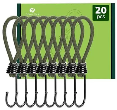 Produktbild von Famanu Gummispanner mit Haken 15 cm - 20 Stück für Abdeckplanen, Zelte und Banner