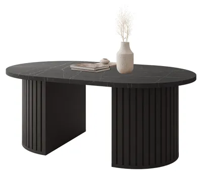 Produktbild von MIRJAN24 Couchtisch Wotkon, Wohnzimmer Tisch (Farbe: Schwarz / Marmor Schwarz)