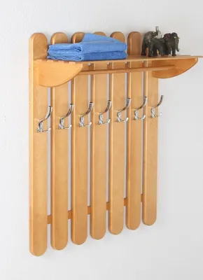 Produktbild von Garderobe Kiefer massiv Vollholz Erlefarben Junco 346 – Abmessung: 100 x 80 x 33 cm (H x B x T)