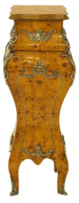 Zdjęcie produktu dla Casa Padrino Barokowa kolumna o wyglądzie drewna burl - Stolik boczny - Kolumna wys. 60 x szer. 25 x gł. 25 cm