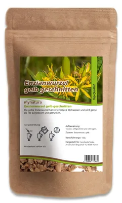 Produktbild von Mynatura gelbe Enzianwurzel - getrocknet und geschnitten - 100g