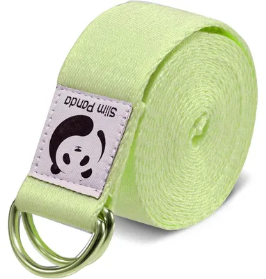 Produktbild von Yoga Gurt aus Baumwolle mit D-Ring Schnalle, Grün, 180/250cm