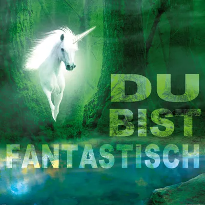 Produktbild von Einhörner Kunstdruck Bild - Du Bist Fantastisch (100 x 100 cm)