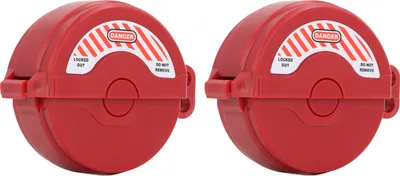 Imagen del producto de 2 unidades de dispositivo de bloqueo para válvulas de compuerta, de alta resistencia al impacto, para bloquear válvulas con manijas de entre 2,5 cm y 6,3 cm de diámetro