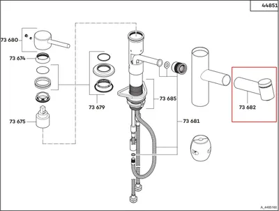 Produktbild von KLUDI Geschirrbrause 73682F8-00 für Armatur KLUDI STEEL 44851