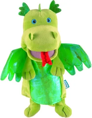 Produktbild von Fiesta Crafts Handpuppe grüner Drache - Rollenspiel Spielzeug
