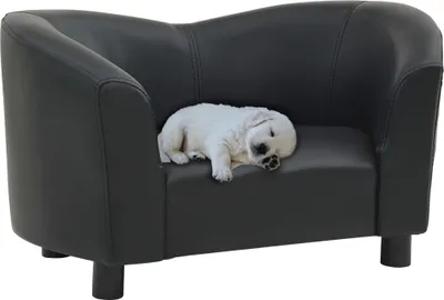 Produktbild von Hundesofa Schwarz 67x41x39 cm Kunstleder