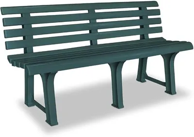 Produktbild von Parkbank KATO 145,5 cm Kunststoff Grün | Gartenbank wetterfest Terrassenbank 3 Sitzer Sitzbank Rückenlehne