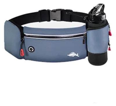 Image de INF Ceinture de taille sportive multifonction en Élasthanne – Ceinture d'hydratation étanche pour course avec poche pour téléphone Gris foncé