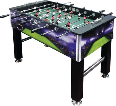 Zdjęcie produktu dla Carromco piłkarzyki Arena-XT profesjonalny stół do piłkarzyków niebieski design stół do piłkarzyków 4x piłeczki do piłkarzyków