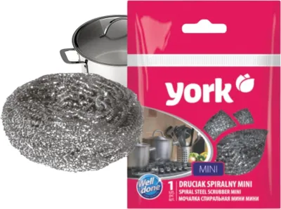 Zdjęcie produktu dla York Gąbka Druciak Spiralna Mini 1 Szt. Do Usuwania Trudnych Zabrudzeń