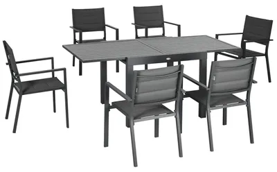 Image de Ensemble de mobilier de jardin - Ensemble de table et chaises - Ensemble pour balcon - Mobilier de terrasse - Mobilier d'extérieur - Table extensible 90-180 cm