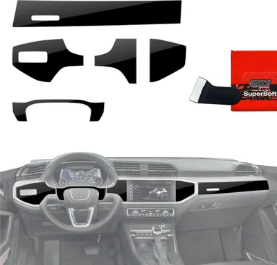 Produktbild von 6in1 Schutzfolien Grizz Protector für Mittelkonsole & Armaturenbrett - Audi Q3 (2018-2025) Schwarz Glanz