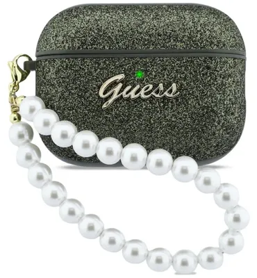 Produktbild von Schutzhülle Guess Glitter Pearl Strap Case für AirPods Pro 3, Grün