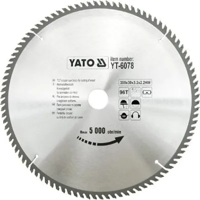 Produktbild von Yato YT-6078, Kunststoff, Holz, 30 cm, 3 cm, Hartmetall-bestücktes Wolfram (TCT), 2,2 mm, 5000 RPM