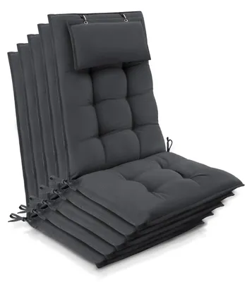 Produktbild von Beautissu 5er Set Sun-HL Hochlehner Auflage 120x50x8cm Anthrazit