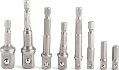 Zdjęcie produktu dla 8-częściowy zestaw adapterów gniazda wiertarki udarowej z trzpieniem sześciokątnym 1/4 cala 3/8 cala 1/2 cala