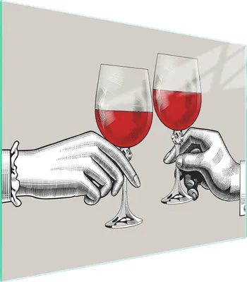 Produktbild von Widerstandsfähiges, hygienisches Glas-Schneidebrett mit Weinmotiv 52x40 cm