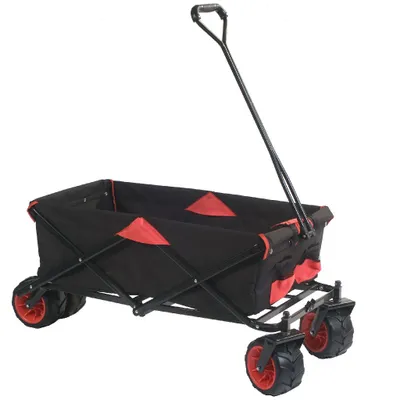 Produktbild von Outdoor Handwagen faltbar schwarz, 4 Rad/Räder, Kunststoff, Schwarz