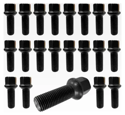 Produktbild von 20 Radschrauben schwarz Kugelbund R13 M14x1,5 38mm